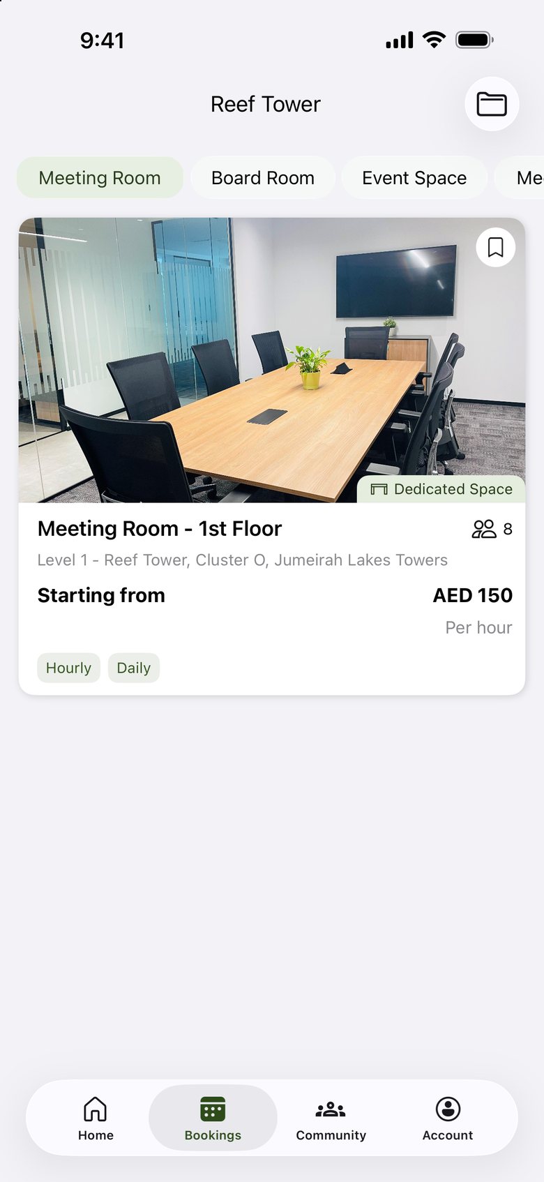 New design: Bookings screen