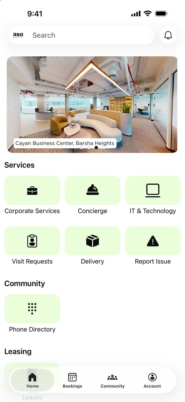 Current app: Home screen